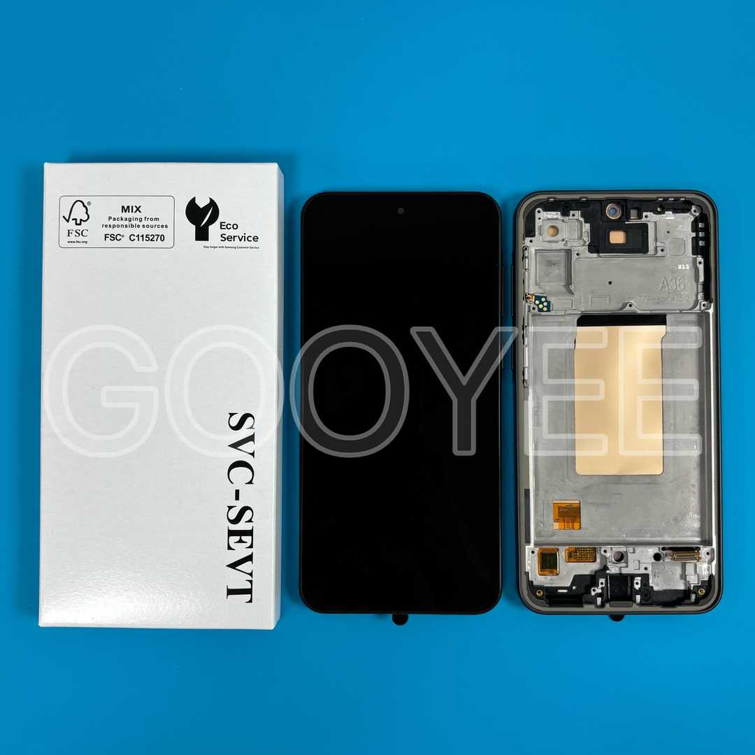 LCD DISPLAY FOR SAMSUNG A366 GALAXY A36 5G BLACK WITH FRAME OLED