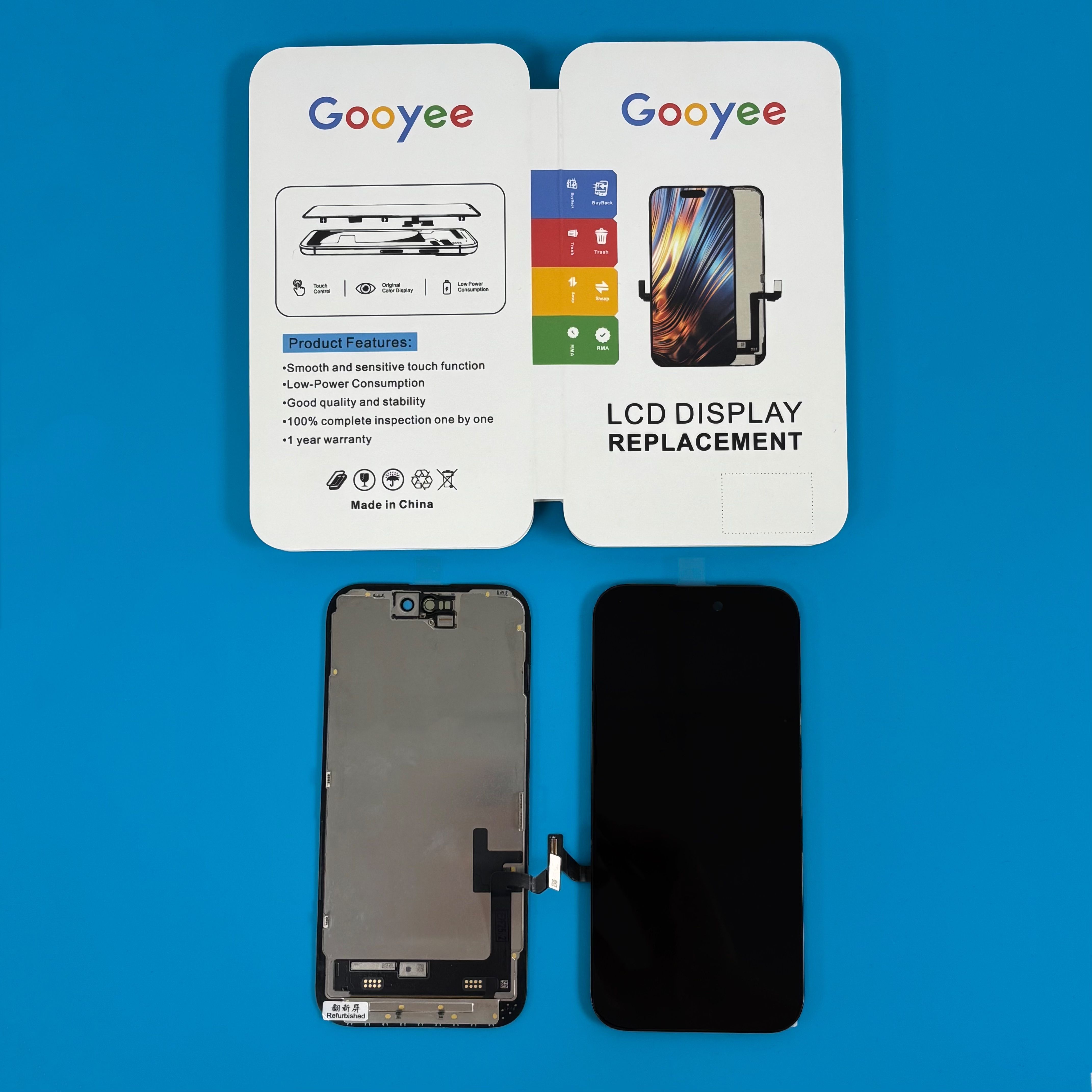 LCD DISPLAY FOR GOOYEE IPHONE 15 ORIGINAL CHANGE GLASS