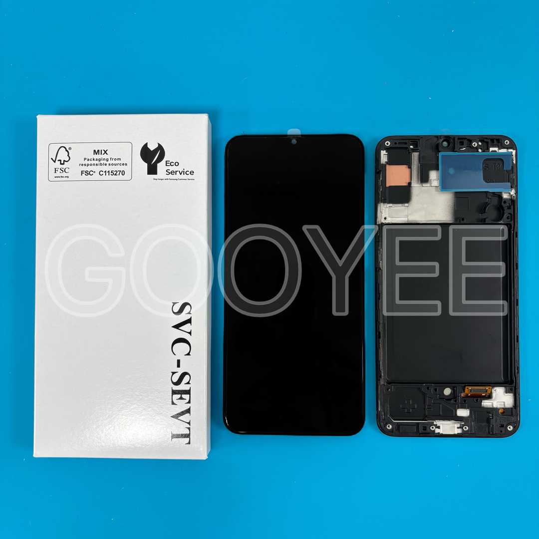 LCD DISPLAY FOR SAMSUNG A30S GALAXY A307 BLACK WITH FRAME TFT