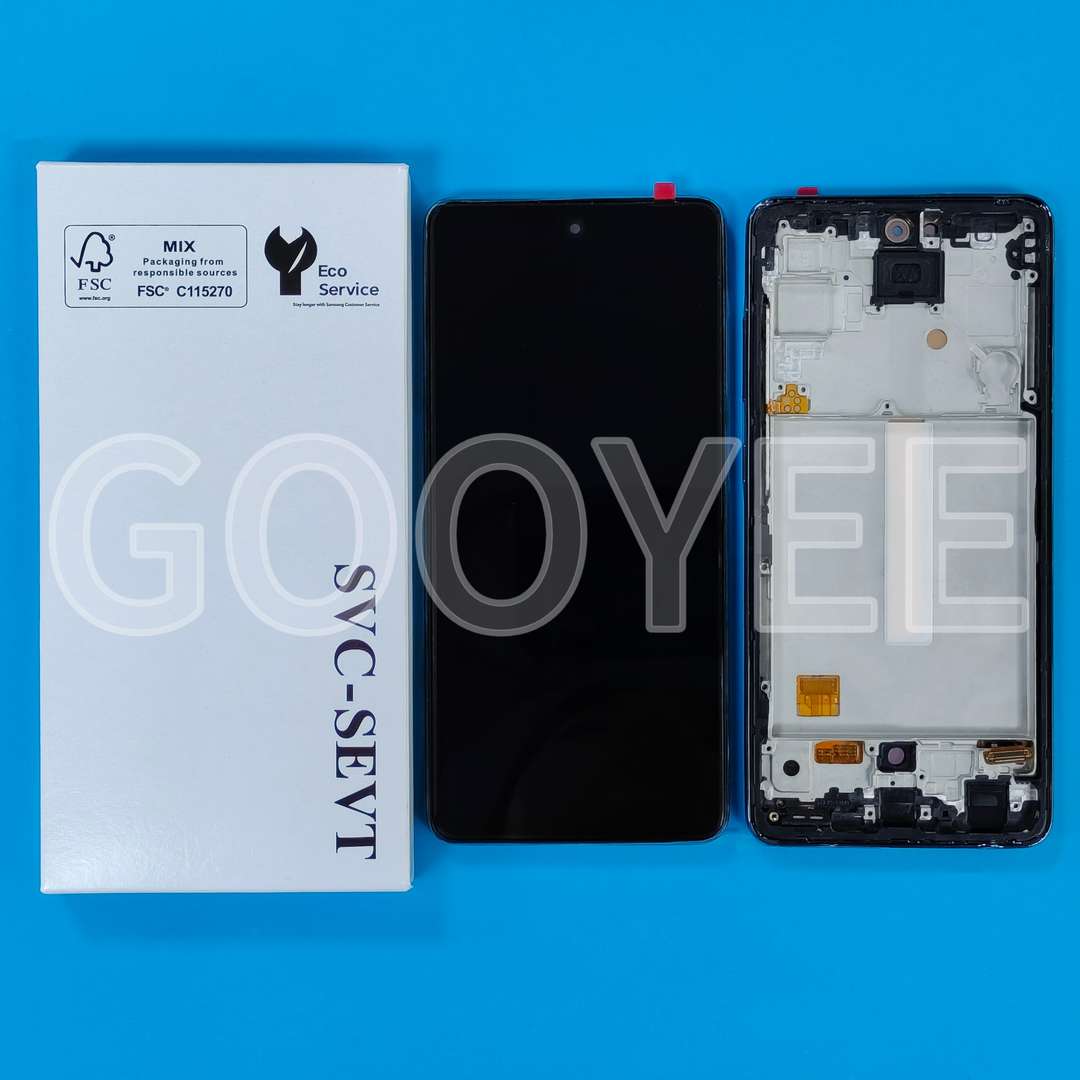 LCD DISPLAY FOR SAMSUNG A525 GALAXY A52 BLACK WITH FRAME OLED