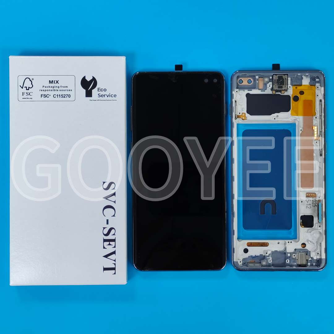 LCD DISPLAY FOR SAMSUNG S10 PLUS GALAXY S975 BLACK WITH FRAME OLED