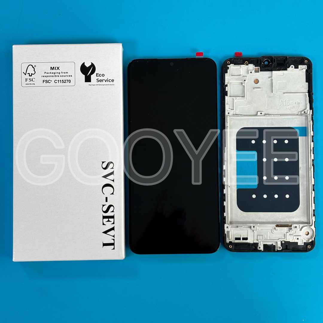 LCD DISPLAY FOR SAMSUNG A166 GALAXY A16 5G BLACK WITH FRAME INCELL