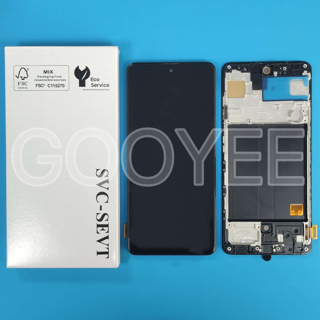 LCD DISPLAY FOR SAMSUNG A51 GALAXY A515 BLACK OLED WITH FRAME