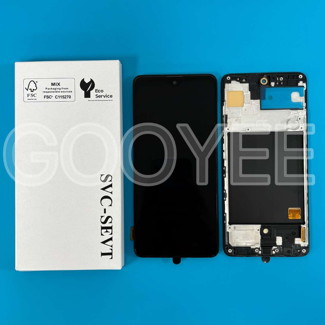 LCD DISPLAY FOR SAMSUNG A515 GALAXY A51 BLACK WITH FRAME OLED