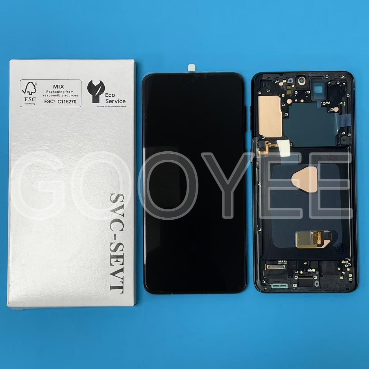LCD DISPLAY FOR SAMSUNG S21 GALAXY G991 BLACK WITH FRAME OLED