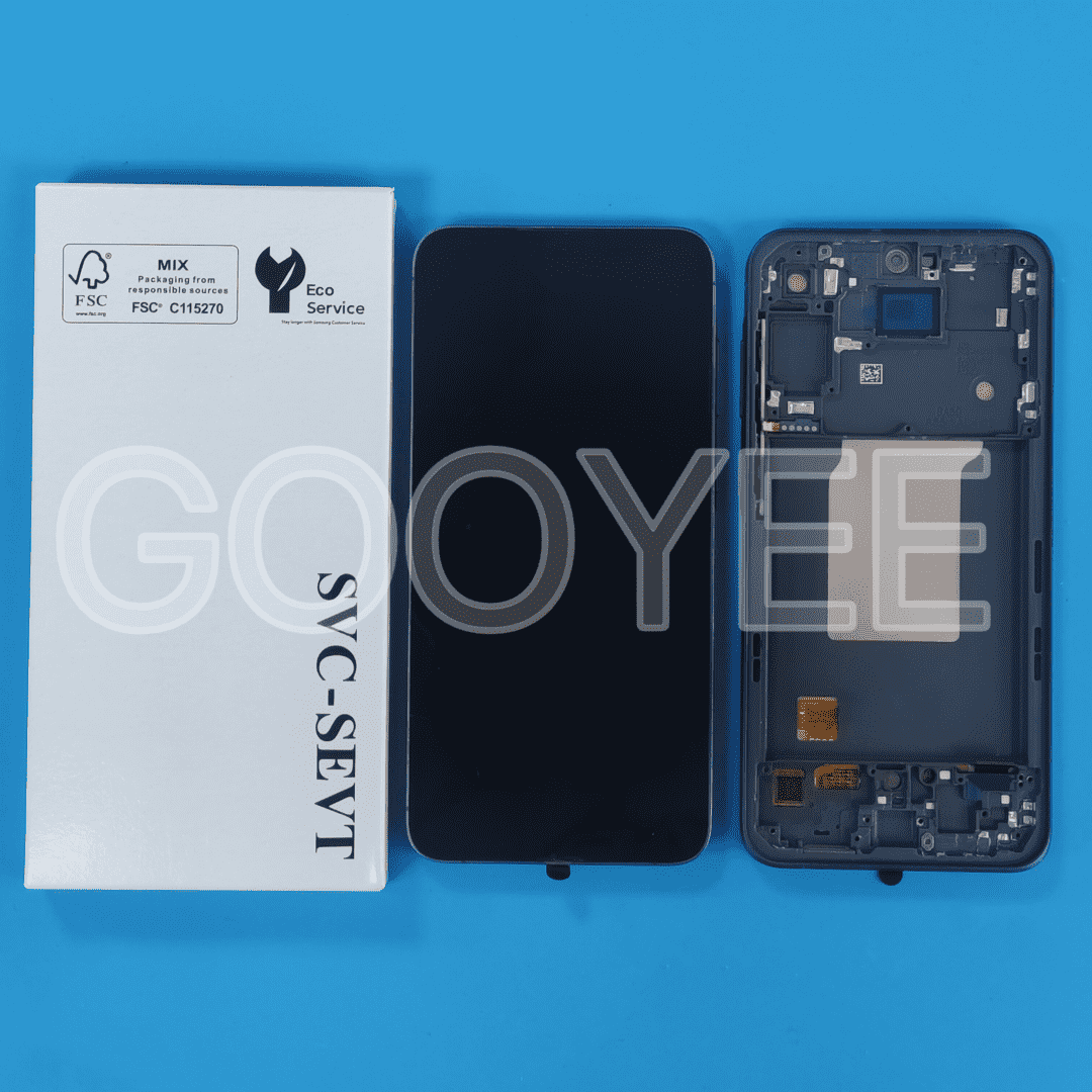 LCD DISPLAY FOR SAMSUNG A556 GALAXY A55 5G BLACK WITH FRAME OLED