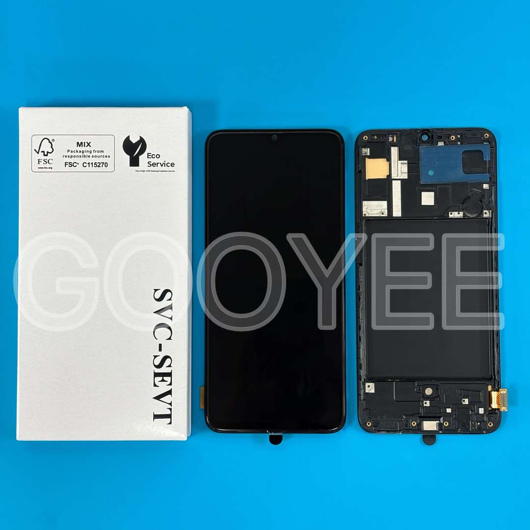 LCD DISPLAY FOR SAMSUNG A705 GALAXY A70 BLACK WITH FRAME OLED
