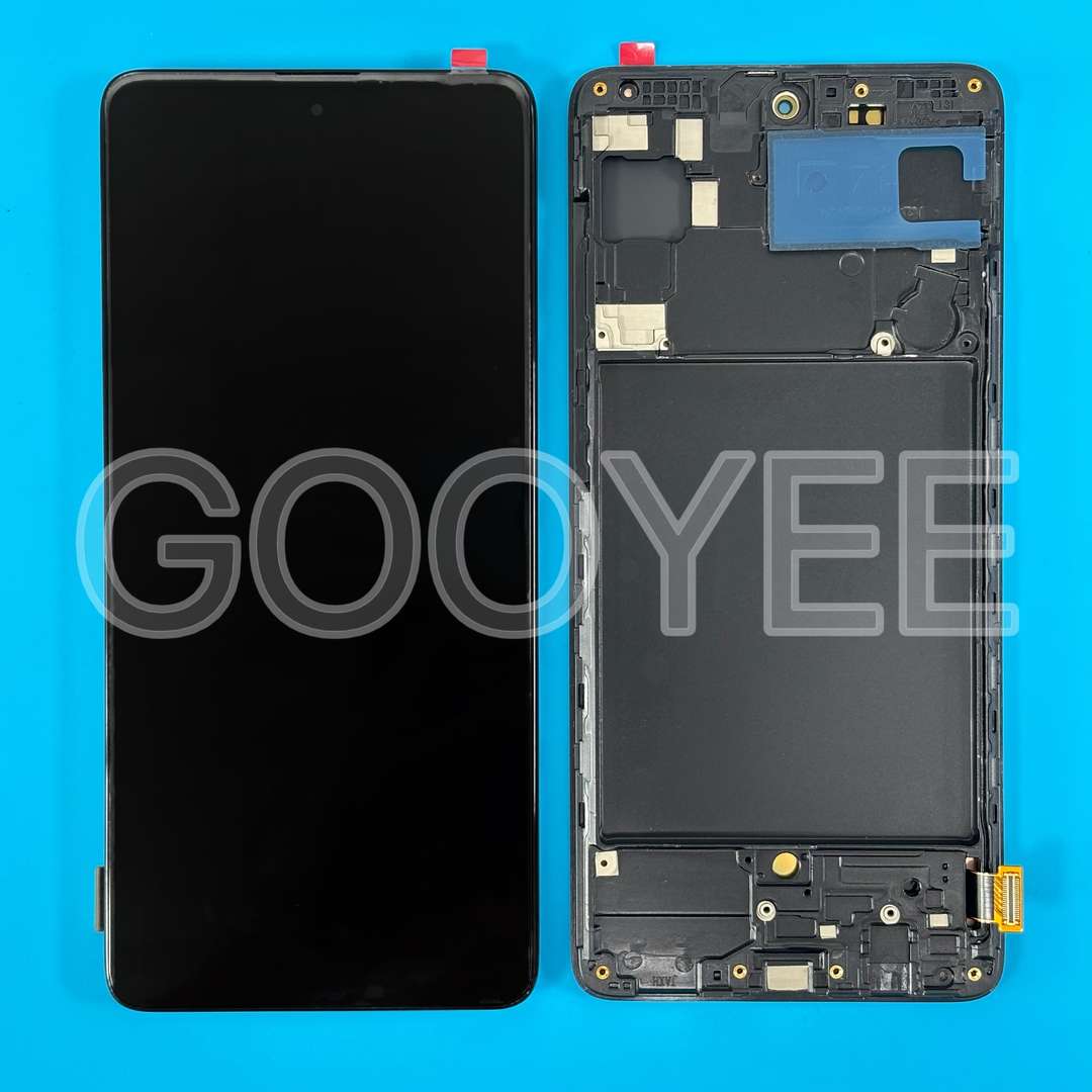 LCD DISPLAY FOR SAMSUNG A715 GALAXY A71 4G BLACK WITH FRAME OLED