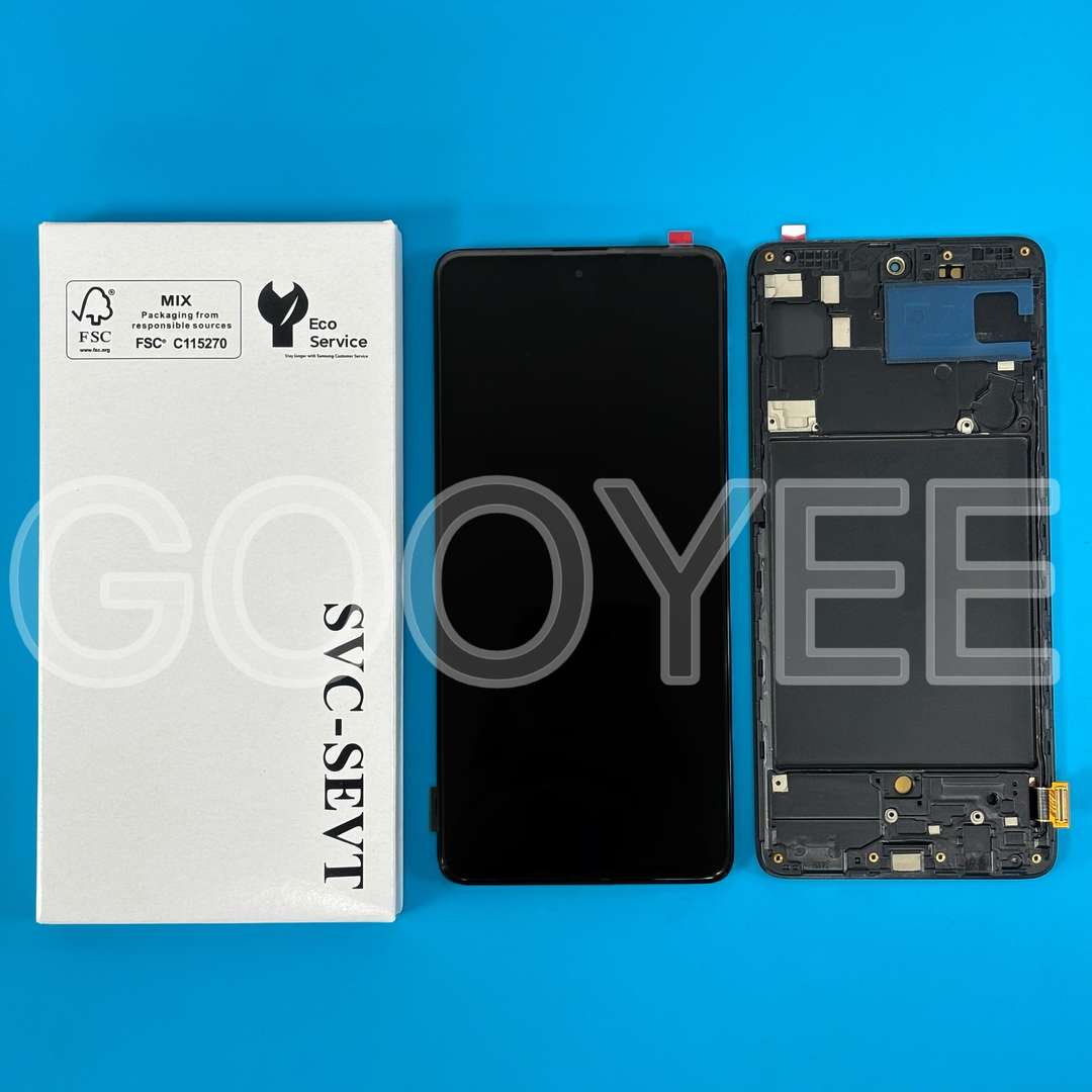 LCD DISPLAY FOR SAMSUNG A715 GALAXY A71 4G BLACK WITH FRAME OLED