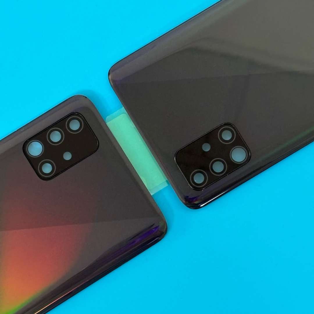 BACK PART WITH CAMERA GLASS FOR SAMSUNG A51 PRISM CRUSH BLACK ORG
