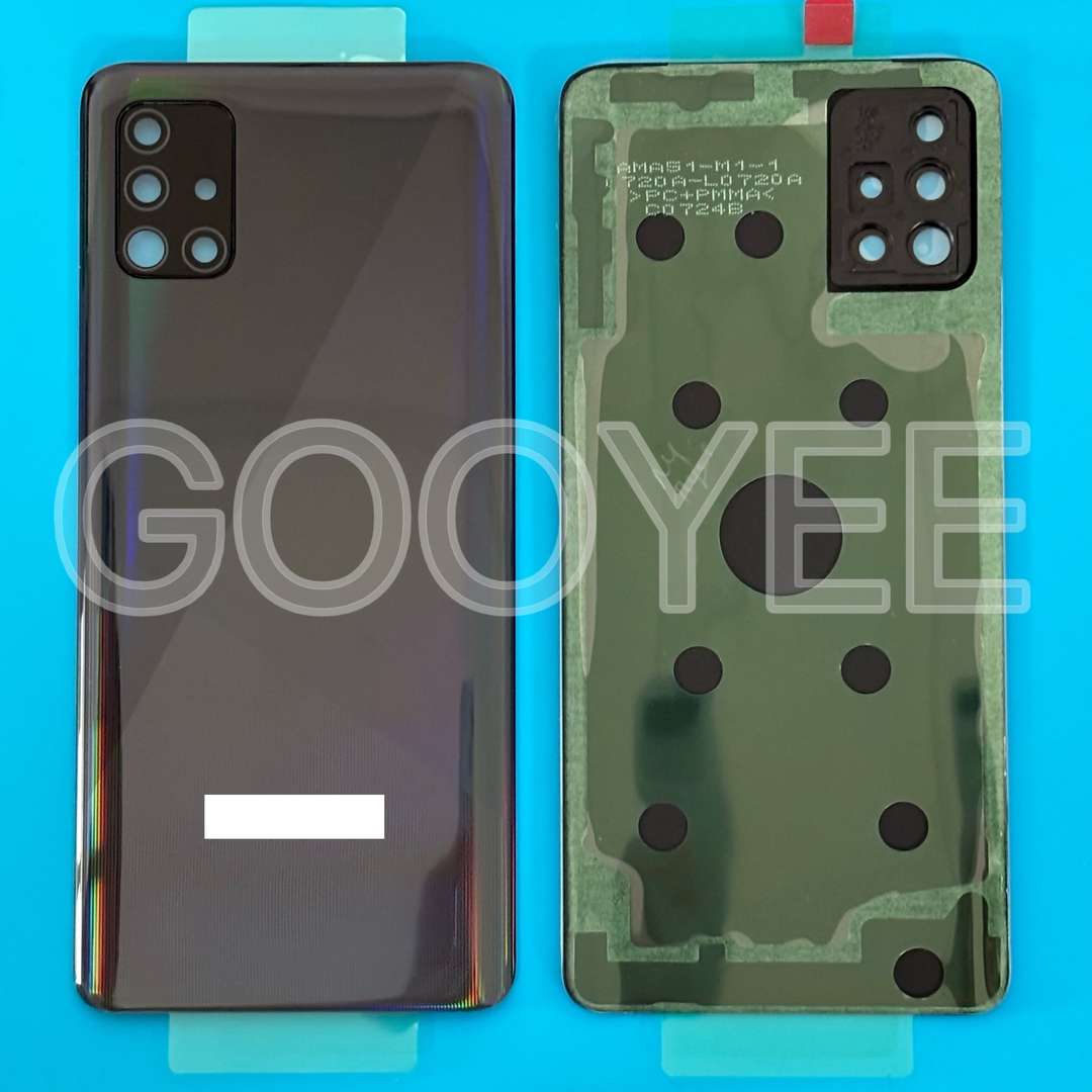 BACK PART WITH CAMERA GLASS FOR SAMSUNG A51 PRISM CRUSH BLACK ORG