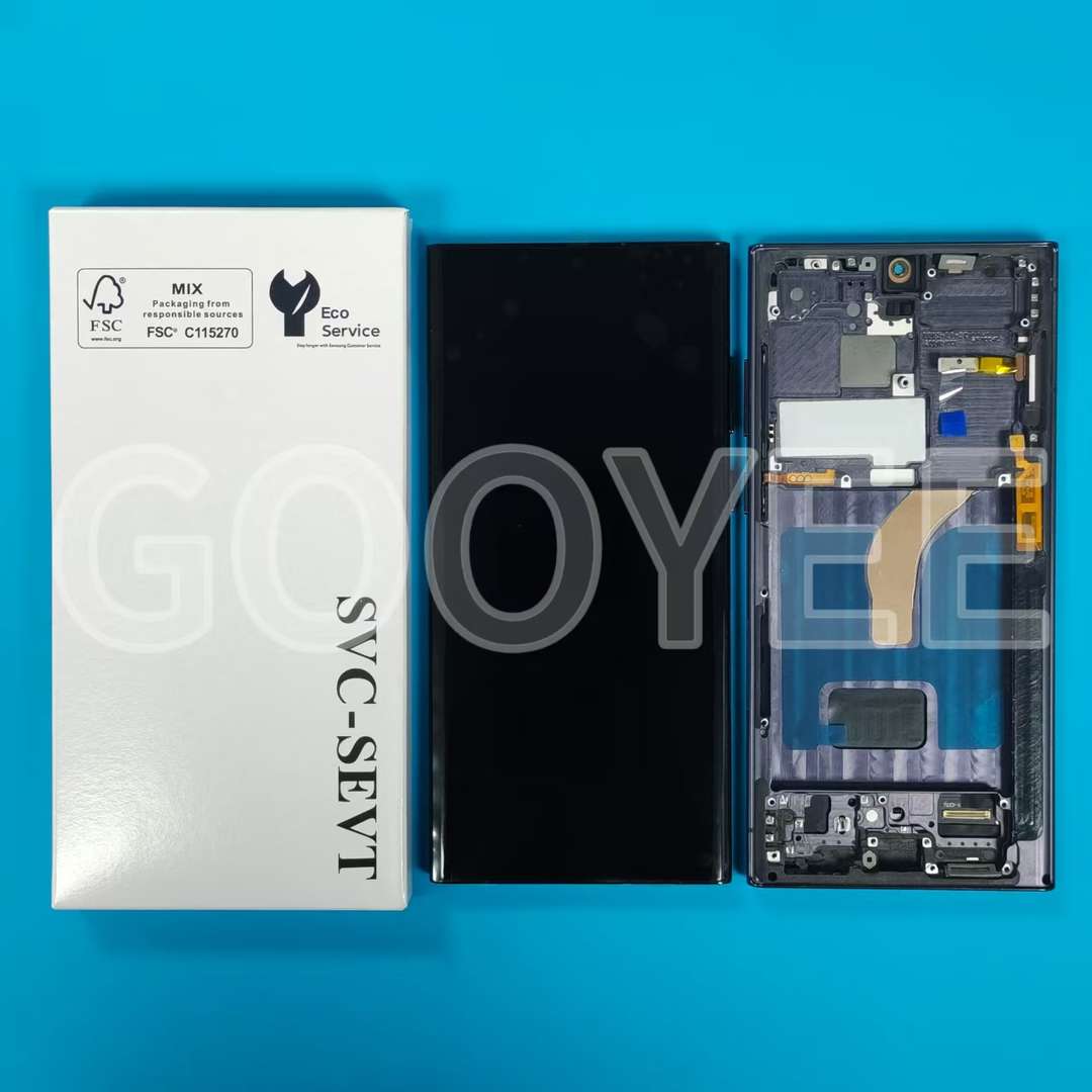 LCD DISPLAY FOR SAMSUNG S22 ULTRA GALAXY S908 BLACK WITH FRAME OLED