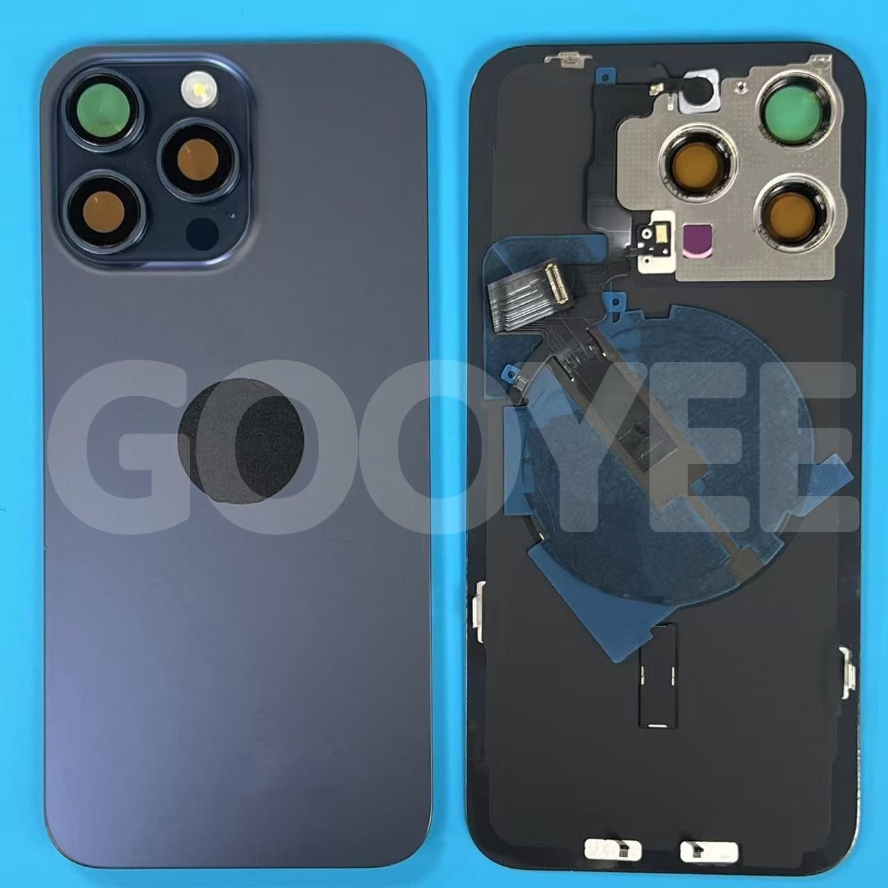 BACK PART FOR IPHONE 15 PRO MAX BLUE WITH NFC FLEX ORG