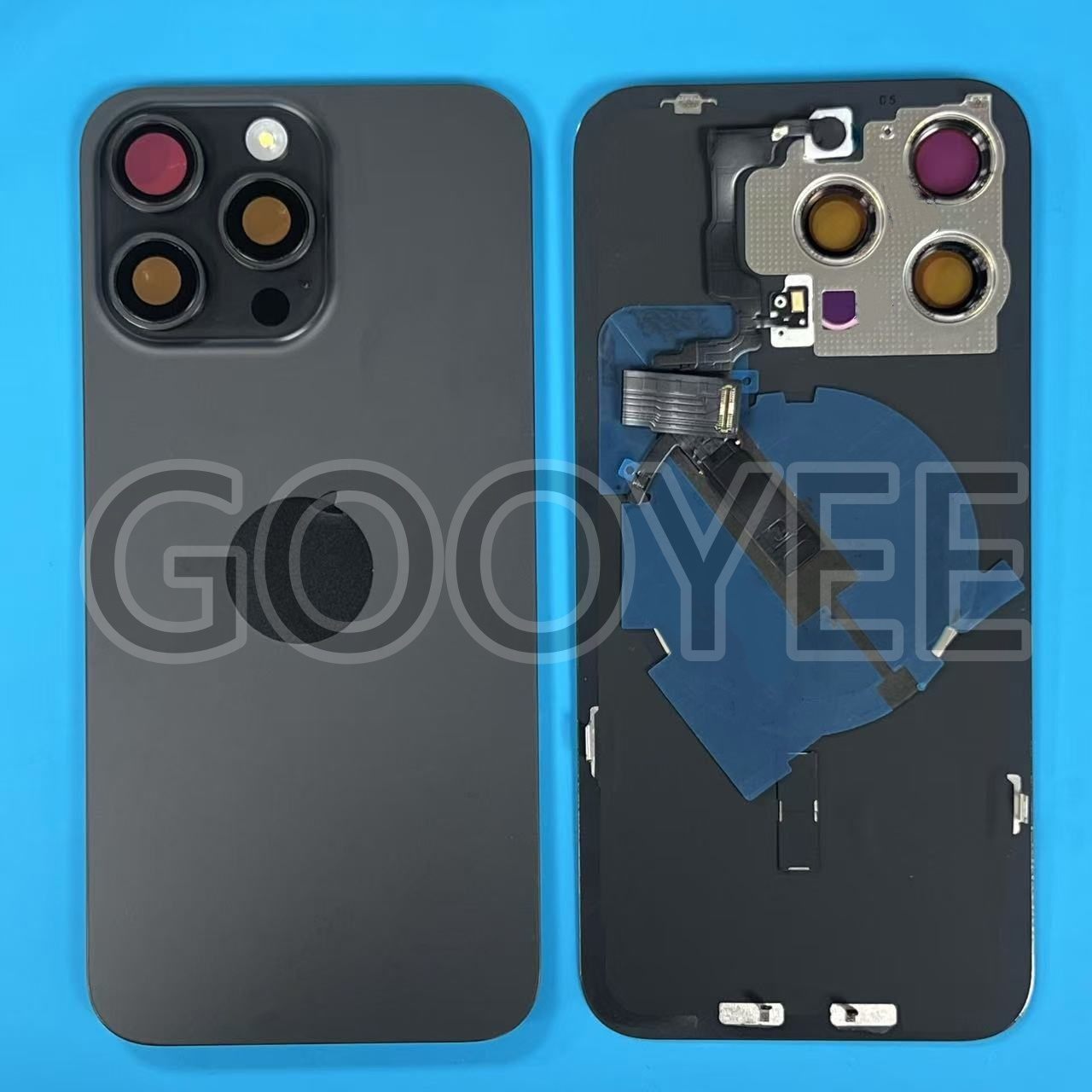 BACK PART FOR IPHONE 15 PRO MAX BLACK WITH NFC FLEX ORG