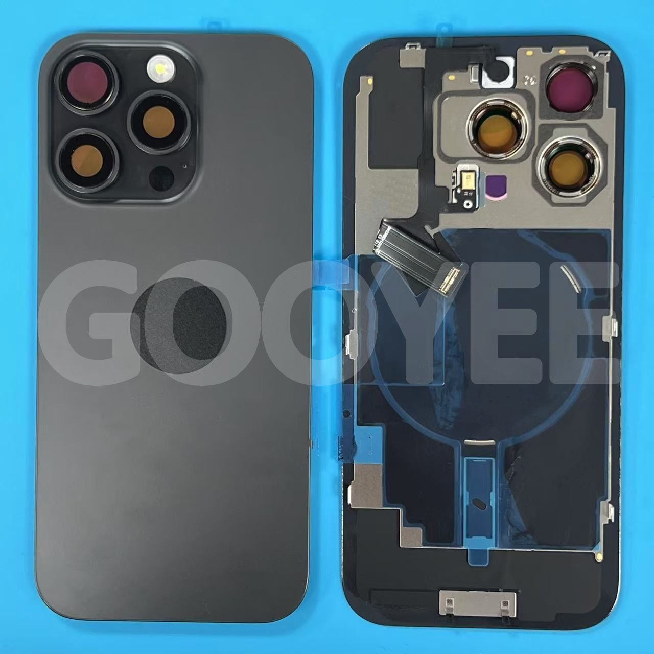 BACK PART FOR IPHONE 16 PRO  BBLACK WITH NFC FLEX ORG