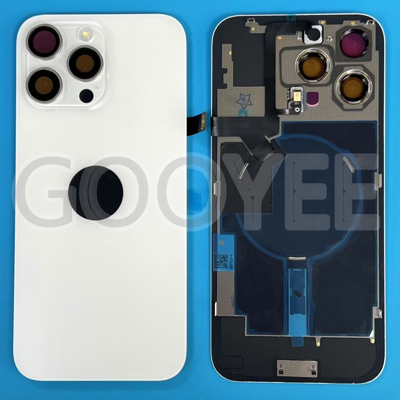BACK PART FOR IPHONE 16 PRO MAX WHITE WITH NFC FLEX ORG