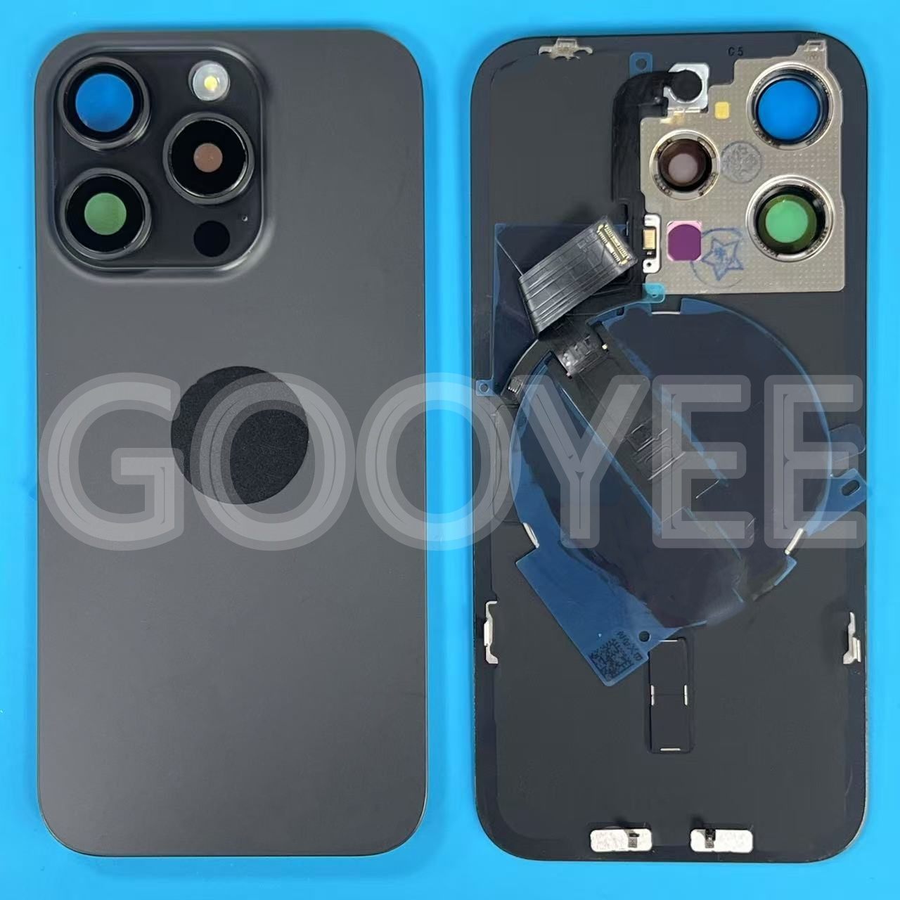 BACK PART FOR IPHONE 15 PRO  BLACK WITH NFC FLEX ORG