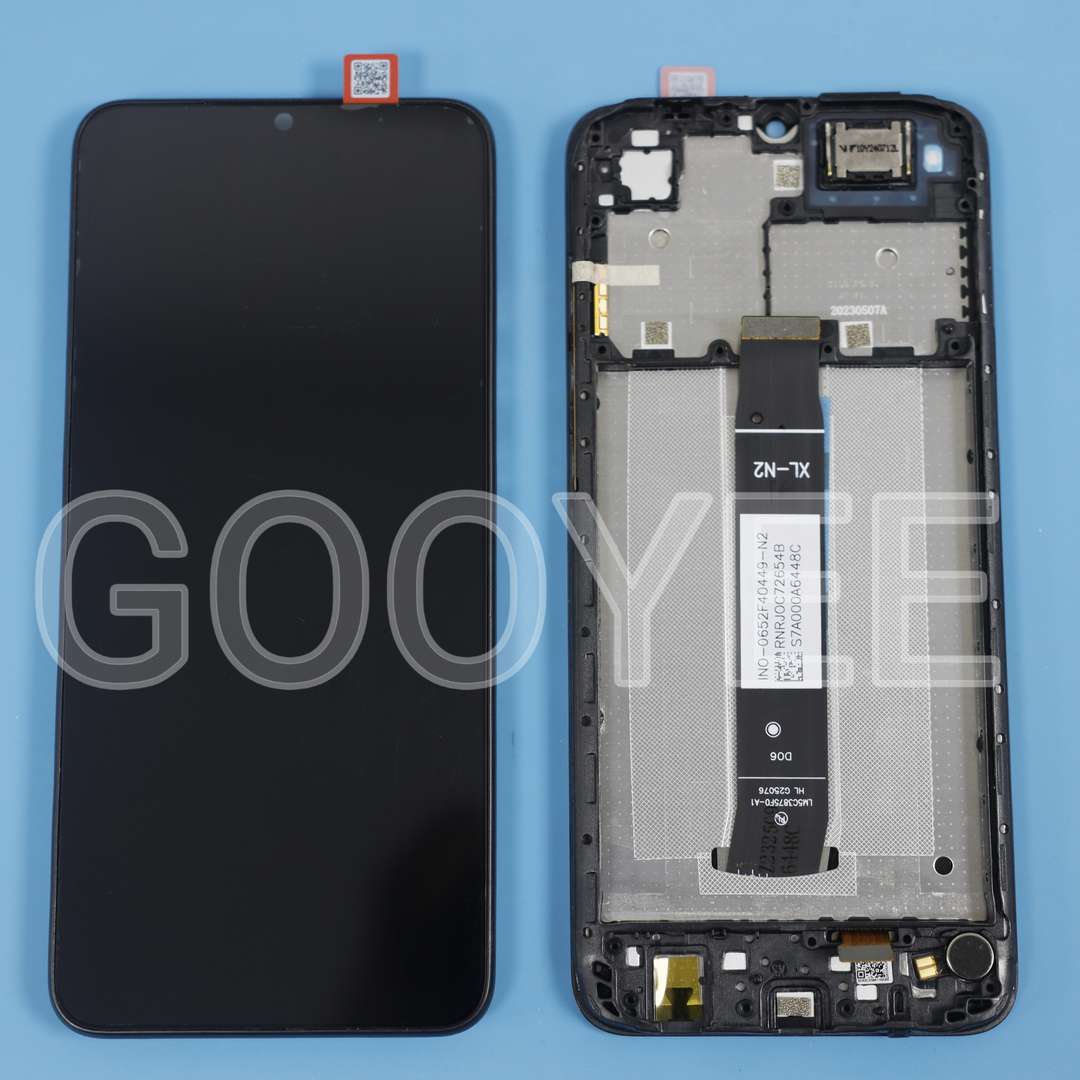 LCD DISPLAY FOR REDMI A2+ BLACK WITH FRAME ORG 