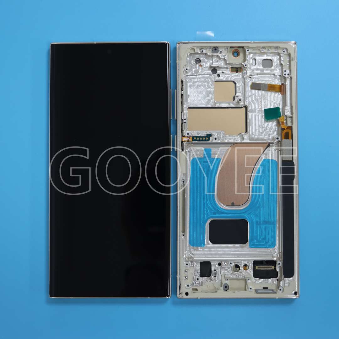 LCD DISPLAY FOR SAMSUNG S23 ULTRA GALAXY S918 SILVER WITH FRAME OLED