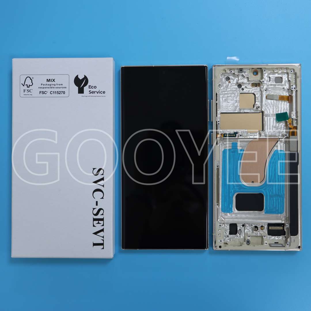 LCD DISPLAY FOR SAMSUNG S23 ULTRA GALAXY S918 SILVER WITH FRAME OLED