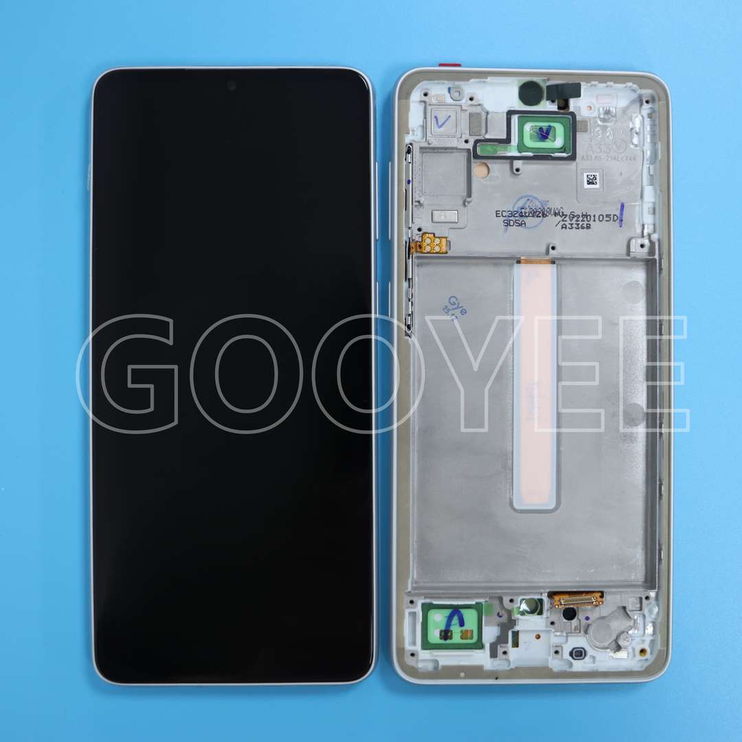 LCD DISPLAY FOR SAMSUNG A33 5G GALAXY A336 SILVER WITH FRAME OLED