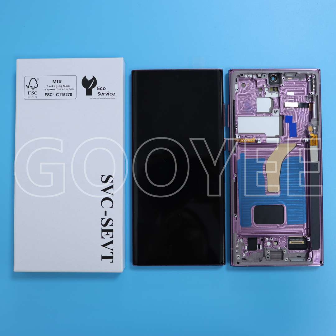 LCD DISPLAY FOR SAMSUNG S22 ULTRA GALAXY S908 BURGUNDY WITH FRAME OLED